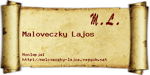 Maloveczky Lajos névjegykártya